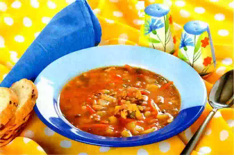 Суп с орехами и фасолью