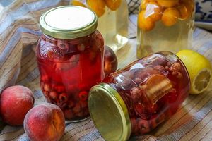 Компот из малины с персиками на зиму Компот из малины с персиками на зиму