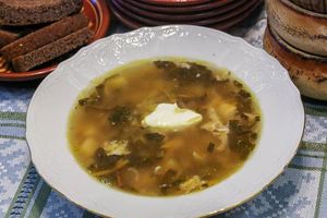 Куриный суп с картофелем и соленой черемшой Куриный суп с картофелем и соленой черемшой