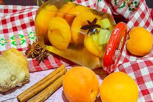 Компот из абрикосов с имбирем, бадьяном и корицей на зиму Компот из абрикосов с имбирем, бадьяном и корицей на зиму
