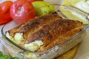 Запеканка из блинов с картофельным кремом Запеканка из блинов с картофельным кремом