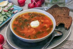 Борщ с черемшой