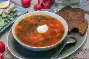 Борщ с черемшой